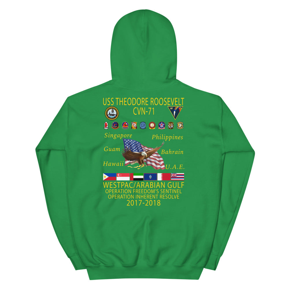 USS Theodore Roosevelt (CVN-71) 2017-18 Cruise Hoodie