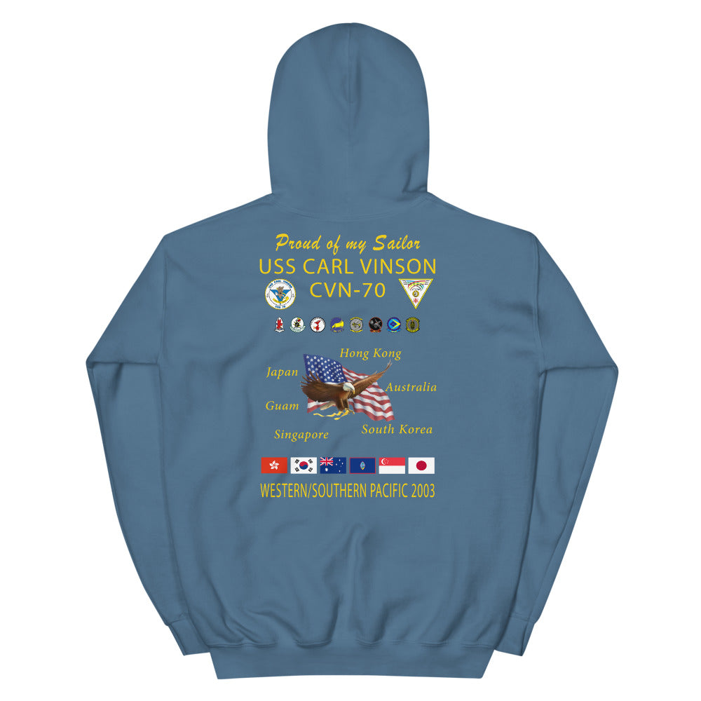 USS Carl Vinson (CVN-70) 2003 Cruise Hoodie - FAMILY