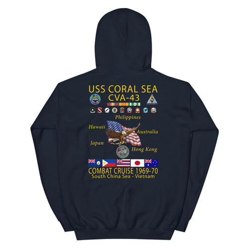 USS Coral Sea (CVA-43) 1969-70 Cruise Hoodie