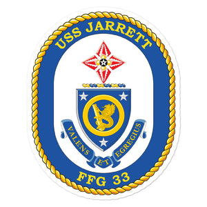 USS Jarrett (FFG-33) Ship's Crest Vinyl Sticker