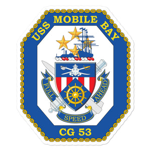 USS Mobile Bay (CG-53) Ship's Crest Vinyl Sticker