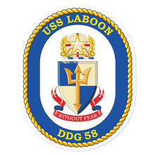 Load image into Gallery viewer, USS Laboon (DDG-58) Ship&#39;s Crest Vinyl Sticker