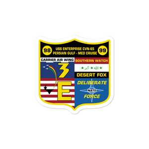 USS Enterprise (CVN-65) '98-'99 Persian Gulf - Med Cruise Vinyl Sticker