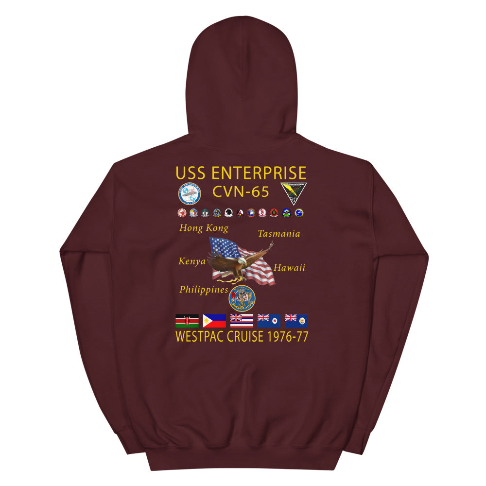 USS Enterprise (CVN-65) 1976-77 Cruise Hoodie