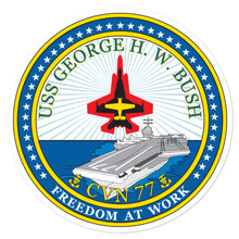 Load image into Gallery viewer, USS George H.W. Bush (CVN-77) Ship&#39;s Crest Vinyl Sticker