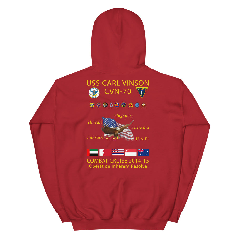 USS Carl Vinson (CVN-70) 2014-15 Cruise Hoodie