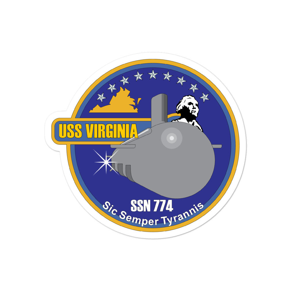 USS Virginia (SSN-774) Ship's Crest Vinyl Sticker