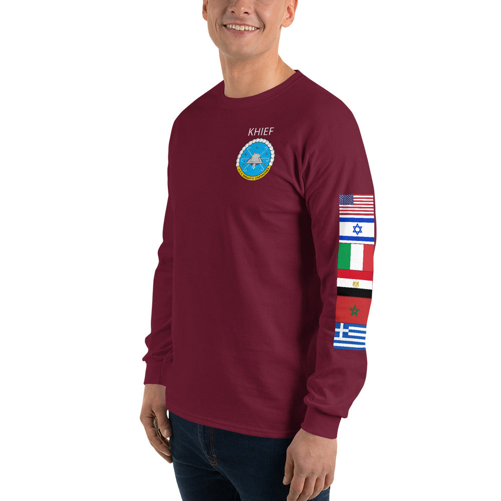 IKE CUSTOM w/FLAGS - E HUGHES - Long Sleeve Shirt