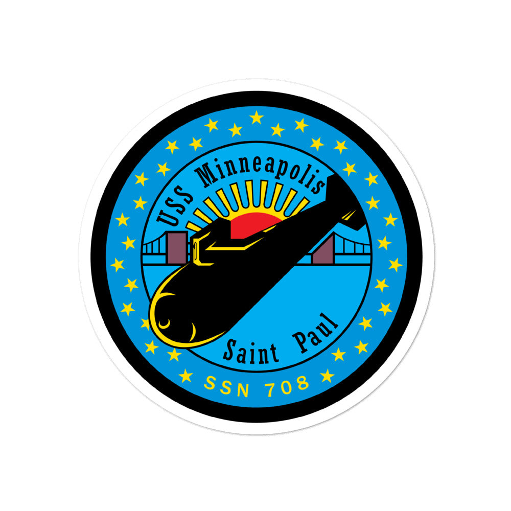 USS Minneapolis-Saint Paul (SSN-708) Ship's Crest Vinyl Sticker