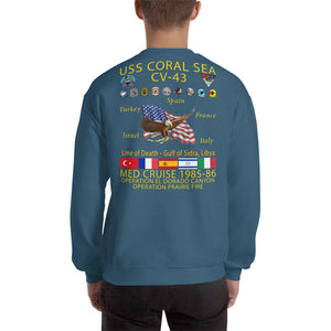 USS Coral Sea (CV-43) 1985-86 Cruise Sweatshirt