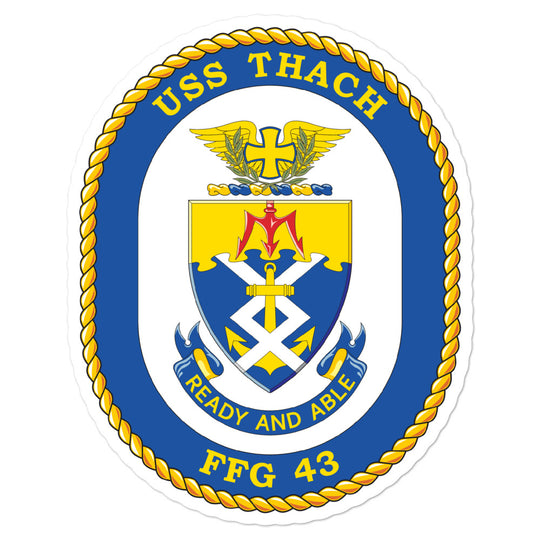 USS Thach (FFG-43) Ship's Crest Vinyl Sticker