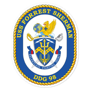 USS Forrest Sherman (DDG-98) Ship's Crest Vinyl Sticker