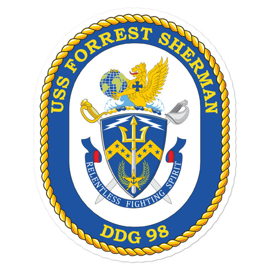 USS Forrest Sherman (DDG-98) Ship's Crest Vinyl Sticker