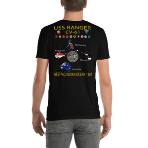 USS Ranger (CV-61) 1982 Cruise Shirt - Map