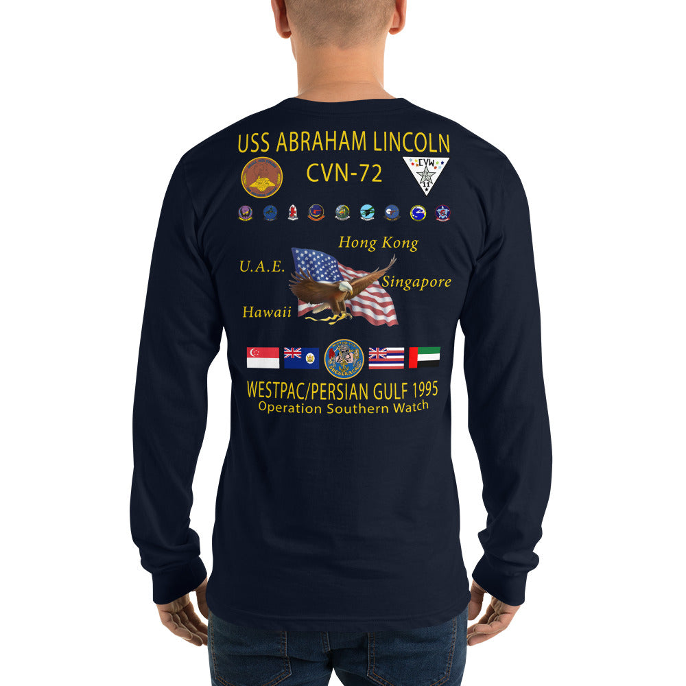 USS Abraham Lincoln (CVN-72) 1995 Long Sleeve Cruise Shirt