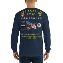 Load image into Gallery viewer, USS America (CV-66) 1990-91 Long Sleeve Cruise Shirt (Ver 1)