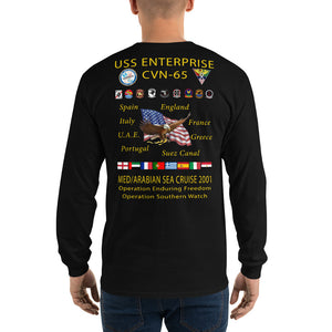 USS Enterprise (CVN-65) 2001 Long Sleeve Cruise Shirt