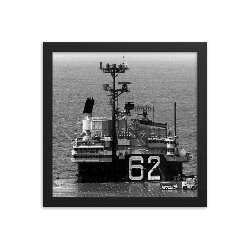 USS Independence (CV-62) Framed Ship's Island Photo
