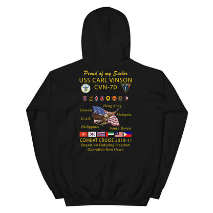 USS Carl Vinson (CVN-70) 2010-11 Cruise Hoodie - FAMILY