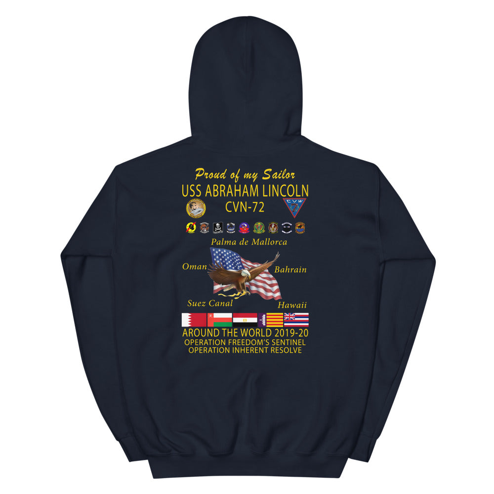USS Abraham Lincoln (CVN-72) 2019-20 Cruise Hoodie - Family