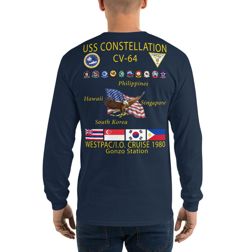 USS Constellation (CV-64) 1980 Long Sleeve Cruise Shirt