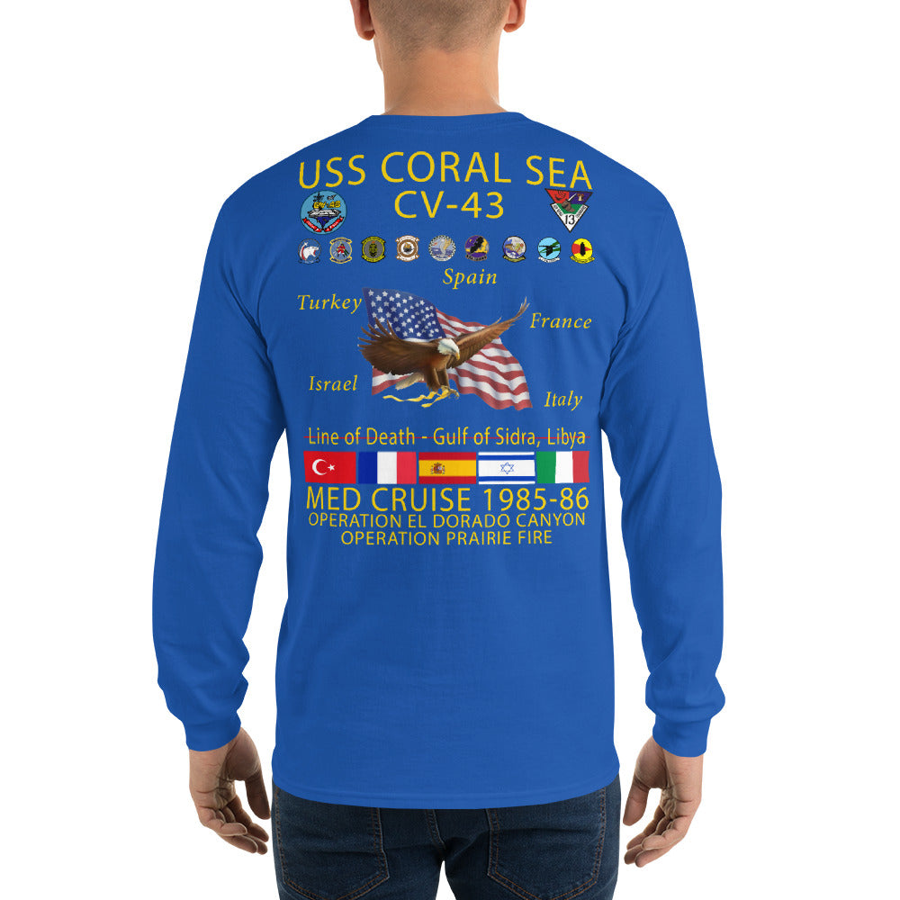 USS Coral Sea (CV-43) 1985-86 Long Sleeve Cruise Shirt