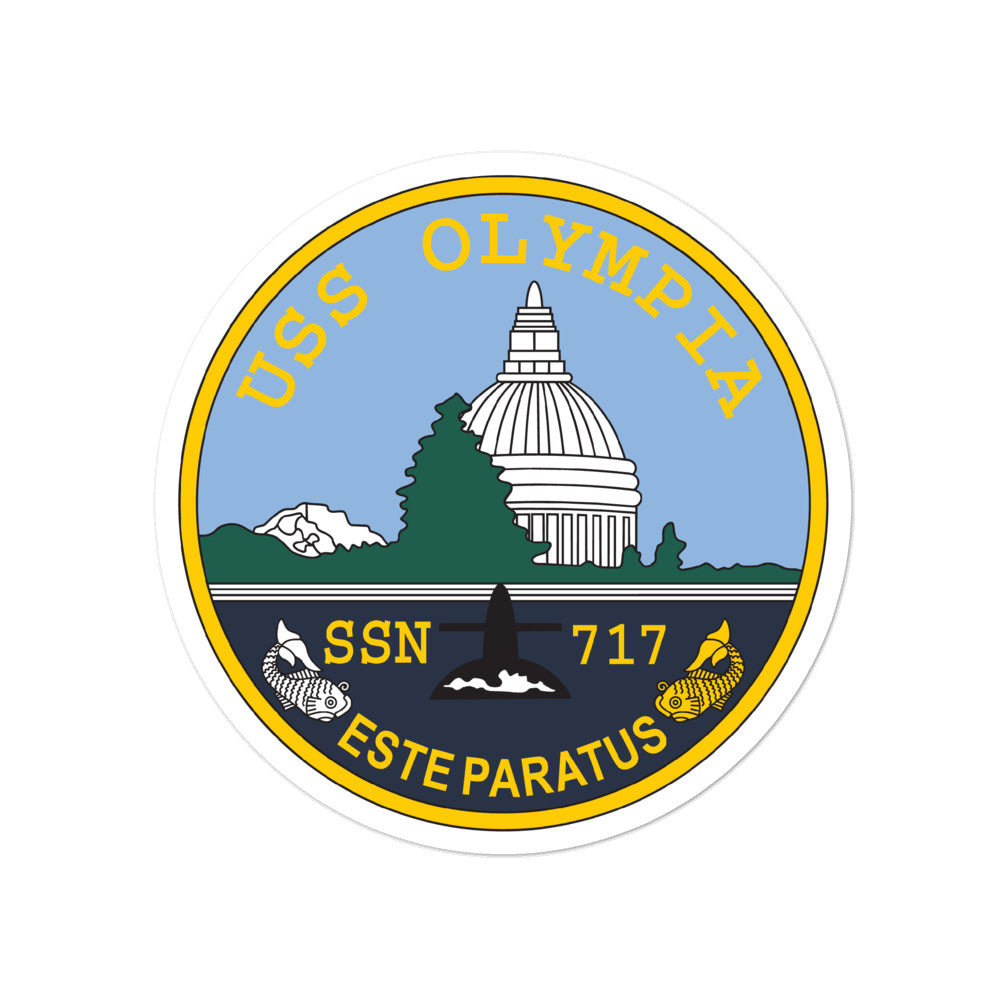 USS Olympia (SSN-717) Ship's Crest Vinyl Sticker