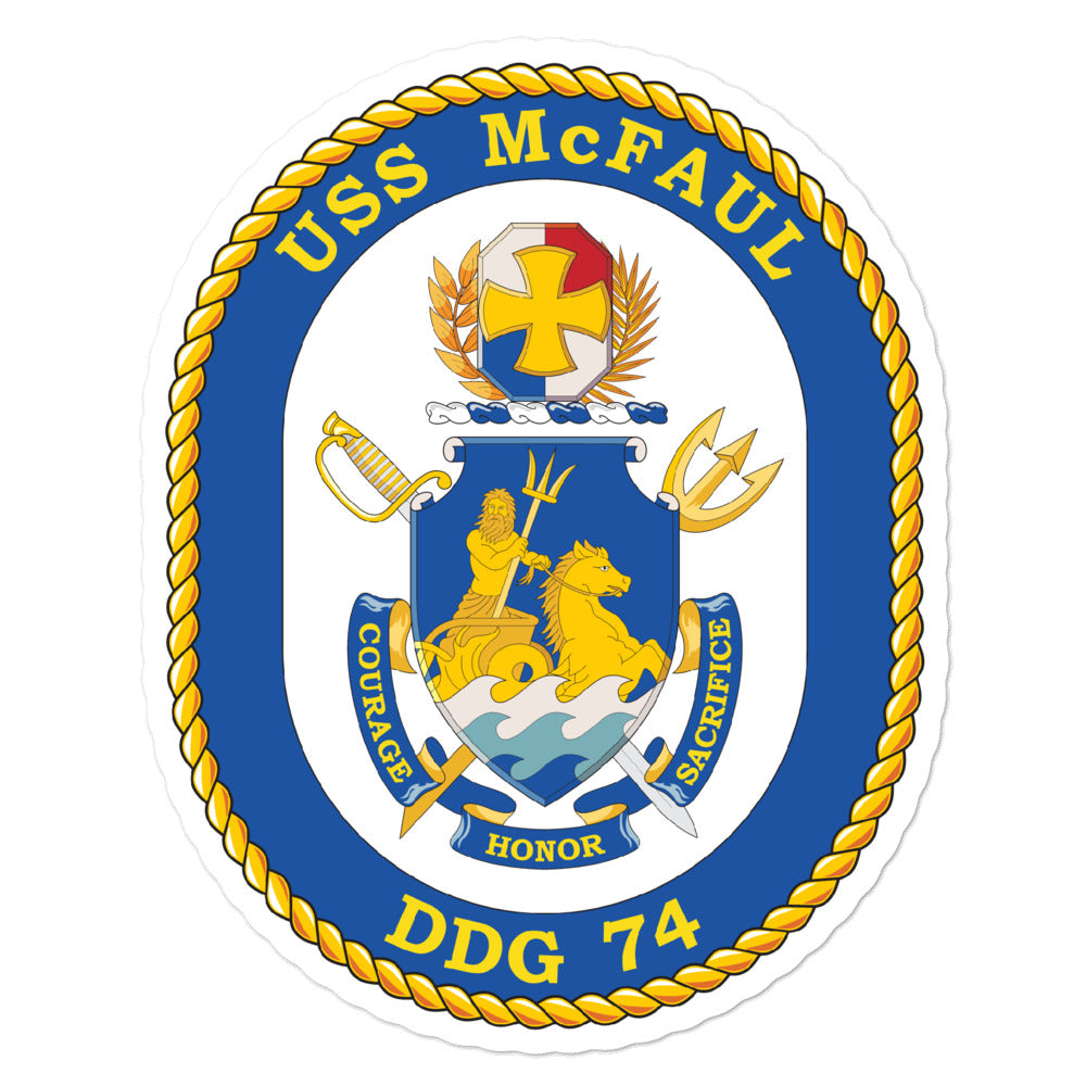 USS McFaul (DDG-74) Ship's Crest Vinyl Sticker