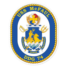 Load image into Gallery viewer, USS McFaul (DDG-74) Ship&#39;s Crest Vinyl Sticker