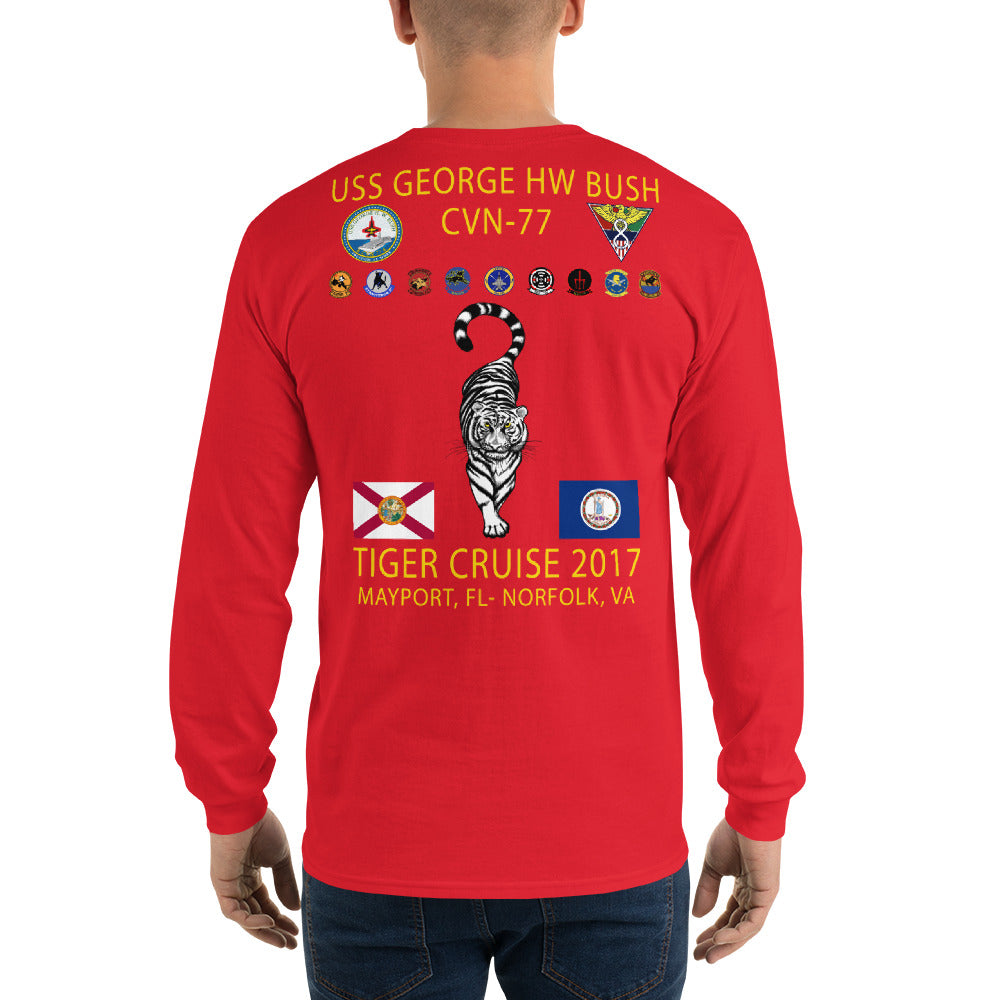 USS George H.W. Bush (CVN-77) 2017 Long Sleeve Tiger Cruise Shirt