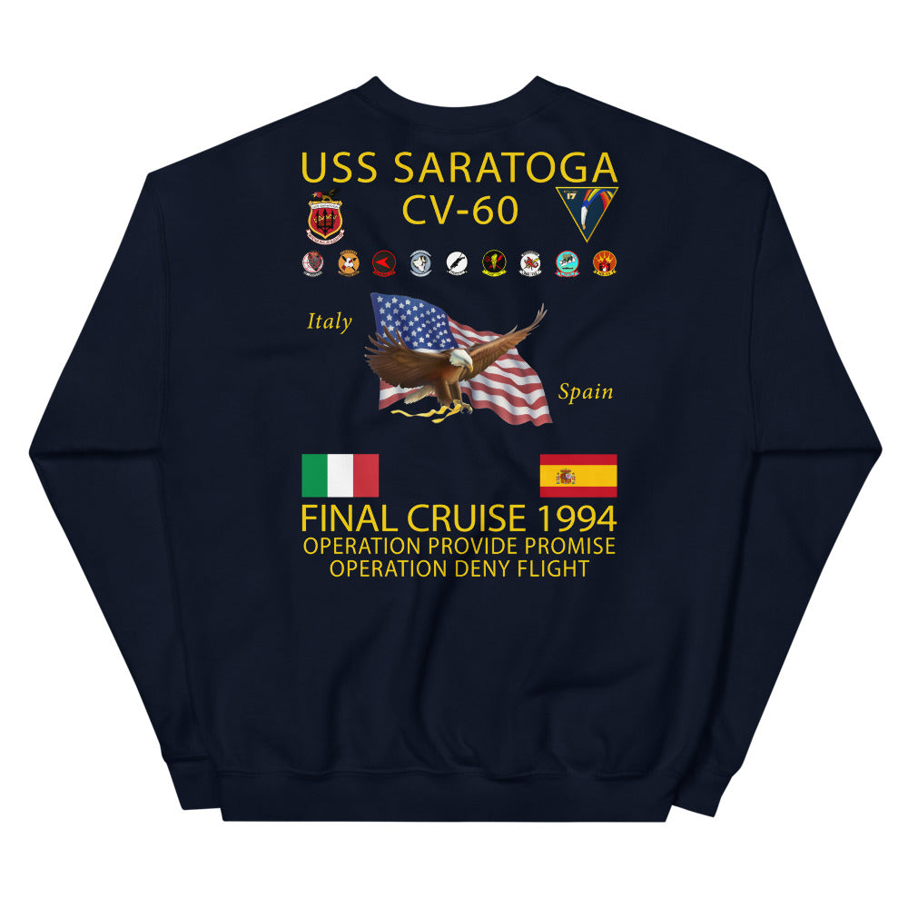 USS Saratoga (CV-60) 1994 Cruise Sweatshirt