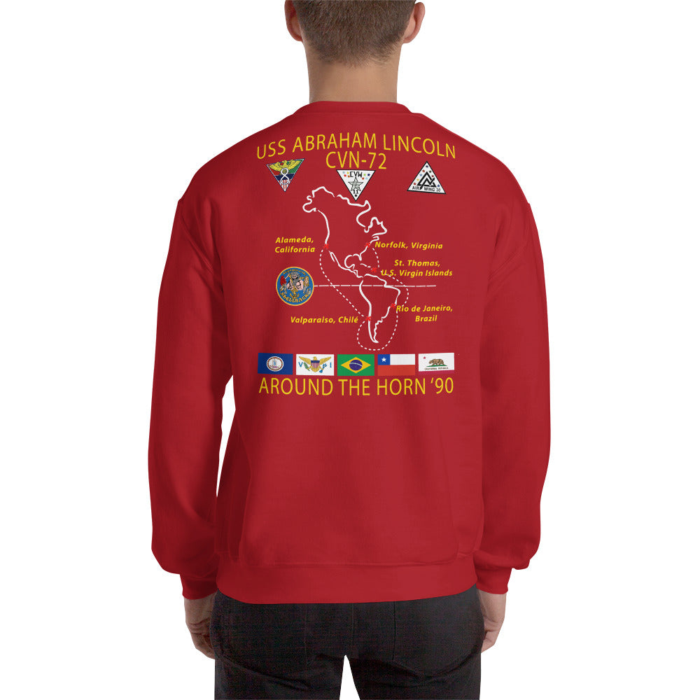 USS Abraham Lincoln (CVN-72) 1990 Around The Horn Cruise Sweatshirt