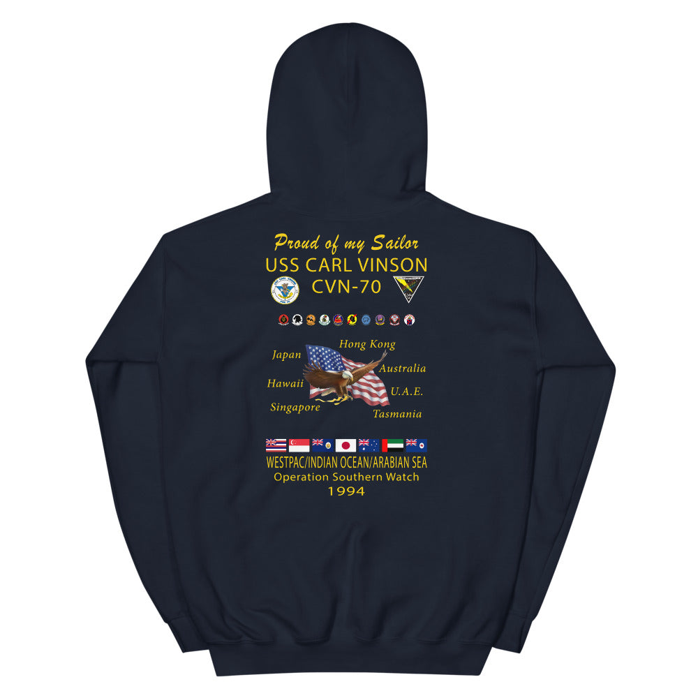 USS Carl Vinson (CVN-70) 1994 Cruise Hoodie - Family
