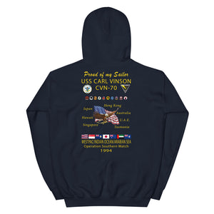 USS Carl Vinson (CVN-70) 1994 Cruise Hoodie - Family