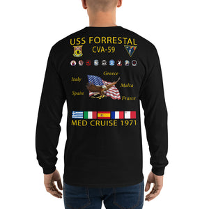 USS Forrestal (CVA-59) 1971 Long Sleeve Cruise Shirt
