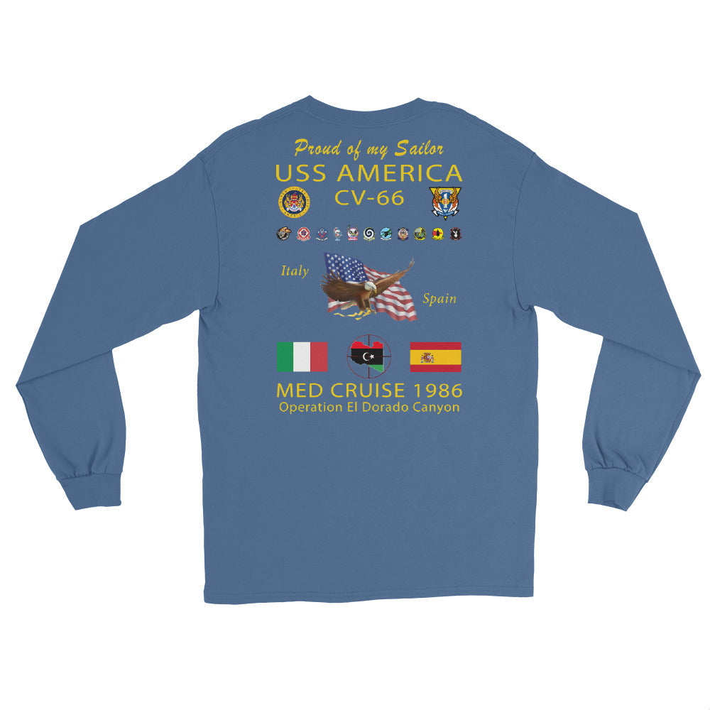 USS America (CV-66) 1986 Cruise Long Sleeve Shirt - FAMILY