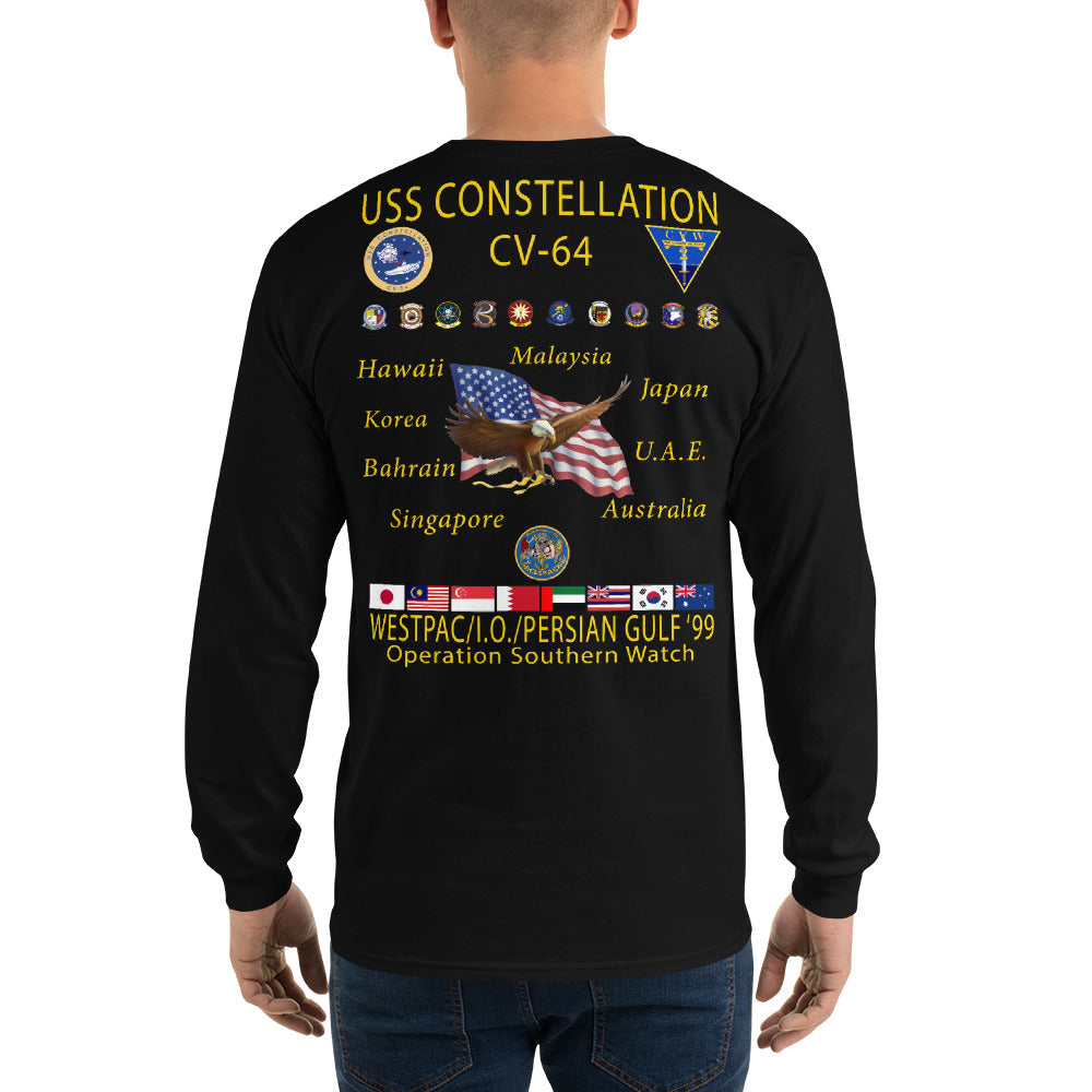 USS Constellation (CV-64) 1999 Long Sleeve Cruise Shirt