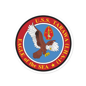 USS Tarawa (LHA-1) Circle Ship's Crest Vinyl Sticker