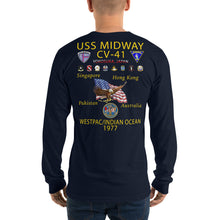 Load image into Gallery viewer, USS Midway (CV-41) 1977 Long Sleeve Cruise Shirt