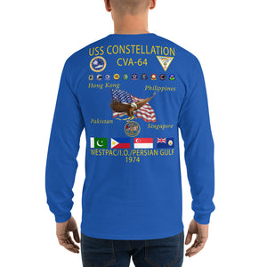 USS Constellation (CVA-64) 1974 Long Sleeve Cruise Shirt