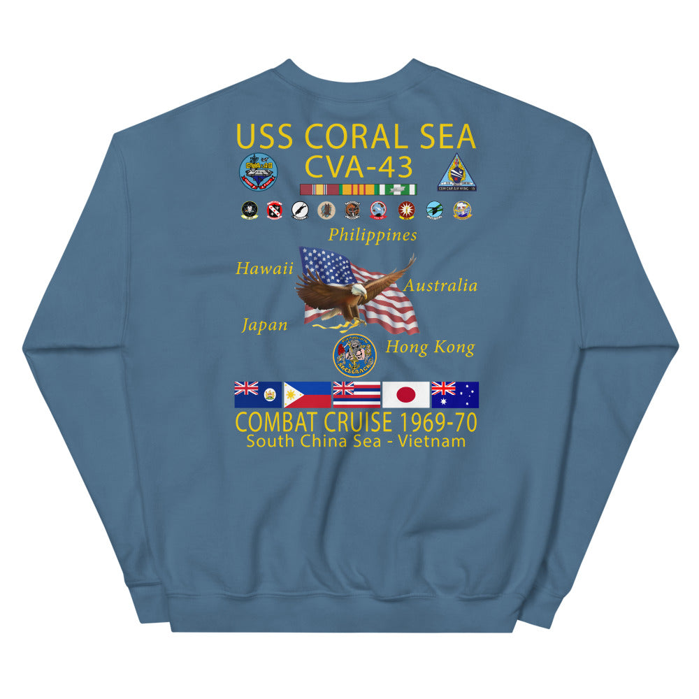 USS Coral Sea (CVA-43) 1969-70 Cruise Sweatshirt