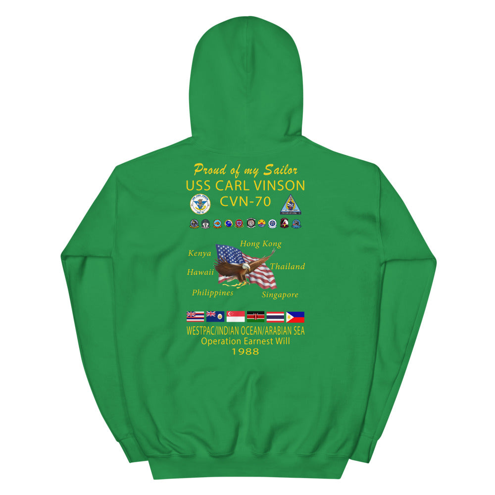 USS Carl Vinson (CVN-70) 1988 Cruise Hoodie - Family