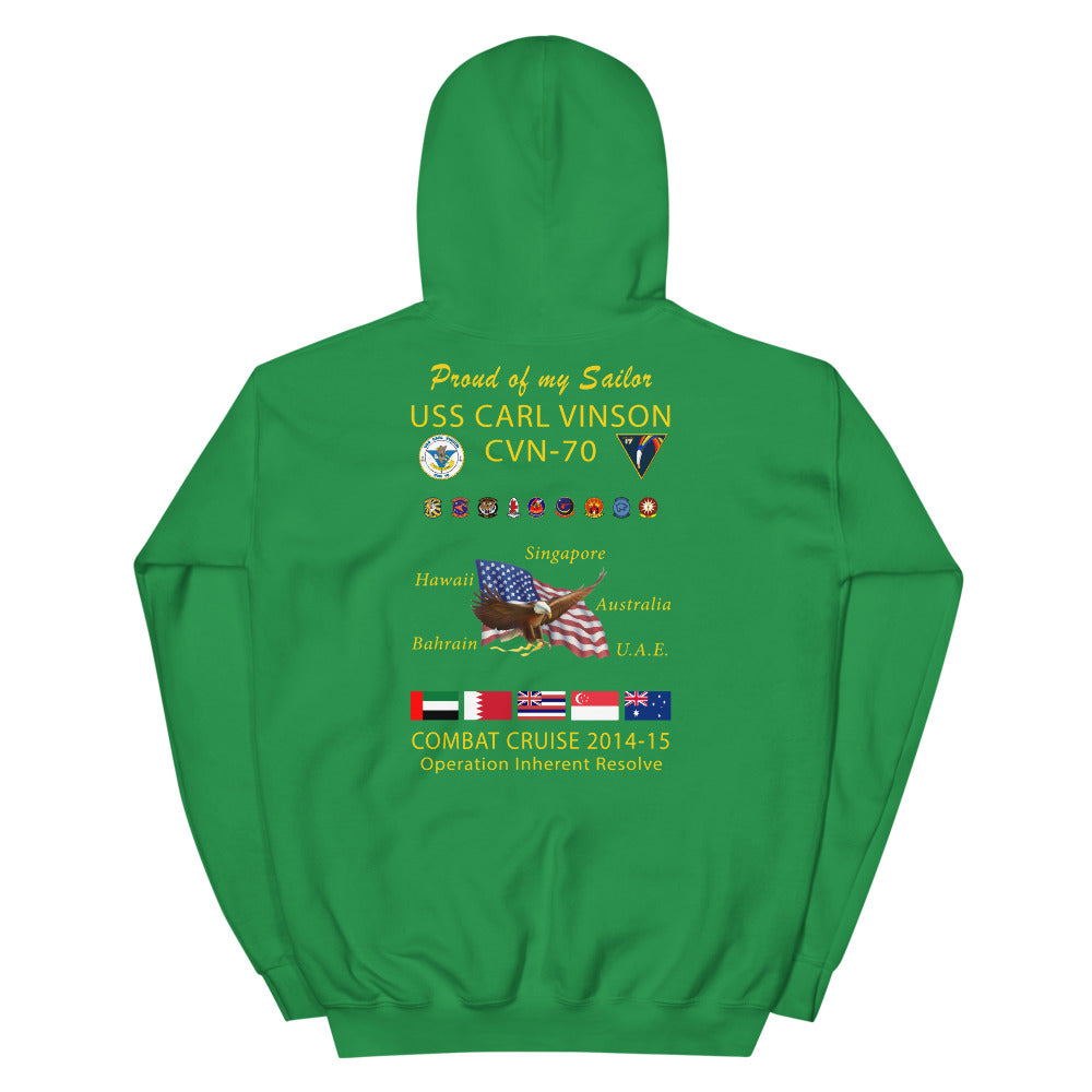 USS Carl Vinson (CVN-70) 2014-15 Cruise Hoodie - FAMILY