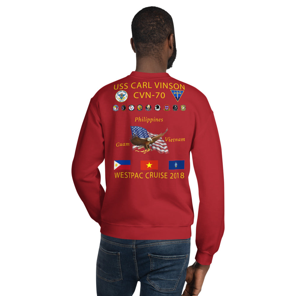 USS Carl Vinson (CVN-70) 2018 Cruise Sweatshirt