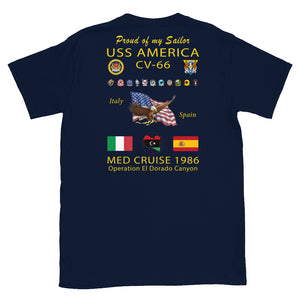 USS America (CV-66) 1986 Cruise Shirt - FAMILY