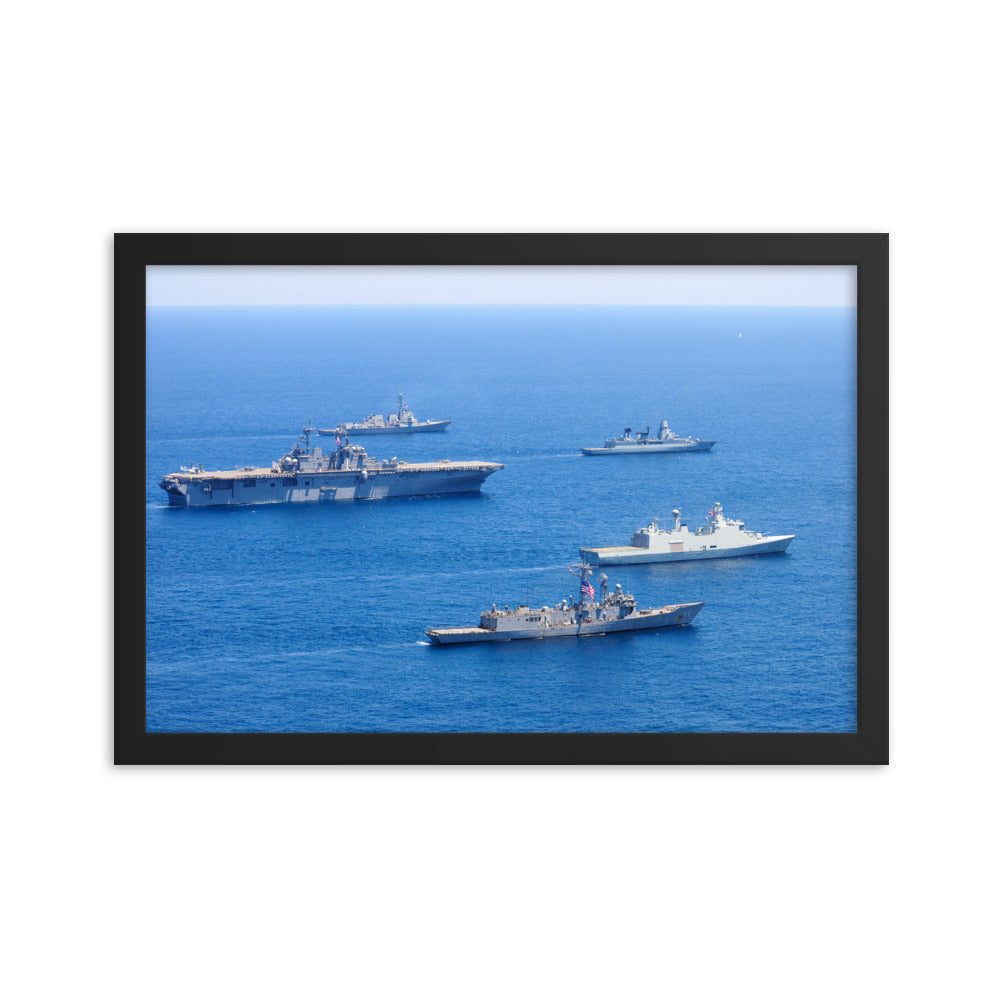 USS Wasp (LHD-1) Framed Ship Photo - Wasp Battlegroup