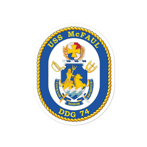USS McFaul (DDG-74) Ship's Crest Vinyl Sticker