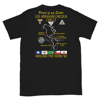 USS Abraham Lincoln (CVN-72) 1990 Cruise Shirt - FAMILY