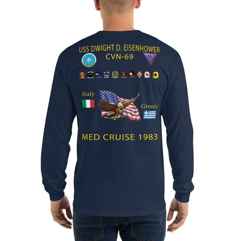 USS Dwight D. Eisenhower (CVN-69) 1983 Long Sleeve Cruise Shirt