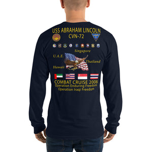 USS Abraham Lincoln (CVN-72) 2008 Long Sleeve Cruise Shirt
